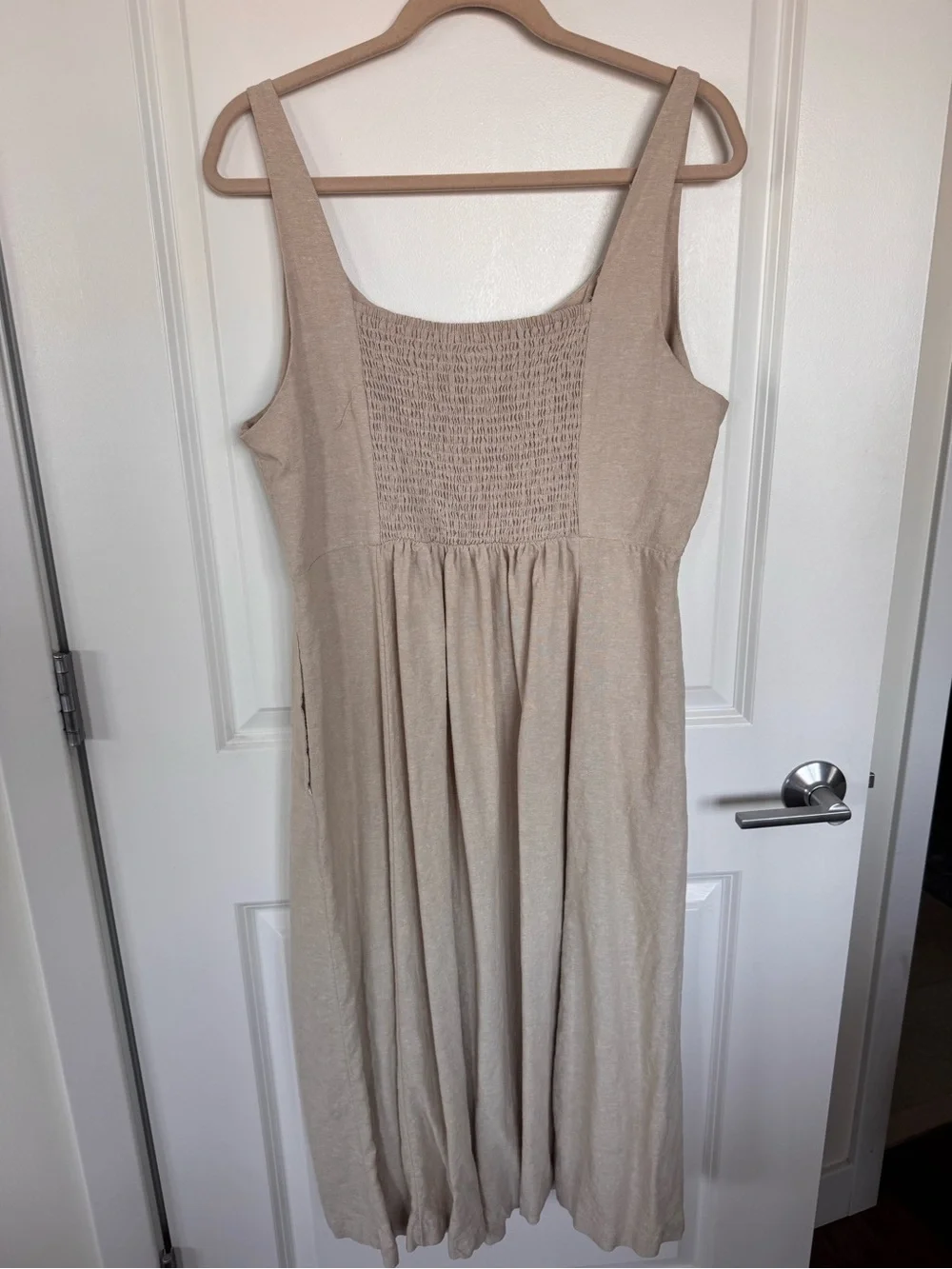 Old Navy Beige linen Midi Dress - Picture 5 of 5